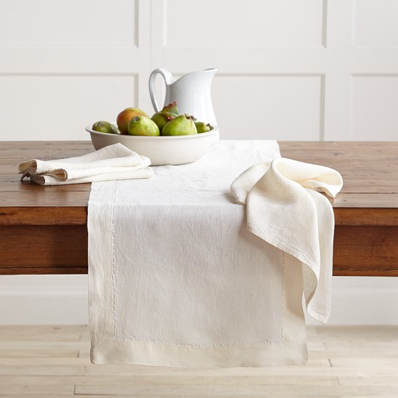 Italian Washed Linen Table Runner Williams Sonoma