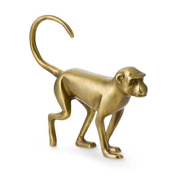 Brass Walking Monkey Sculpture Williams Sonoma