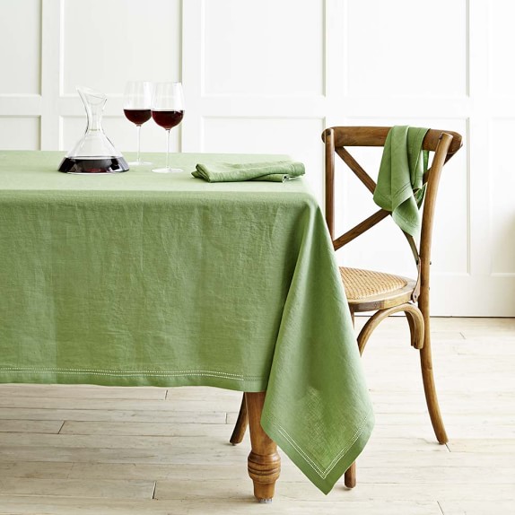 Linen Double Hemstitch Tablecloth Williams Sonoma