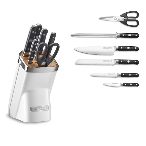 KitchenAid® 7Piece Professional Knife Block Set, Frosted Pearl Williams Sonoma
