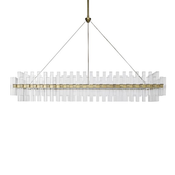 Phoebe 52 Linear Crystal Chandelier Antique Brass Williams Sonoma Phoebe 52