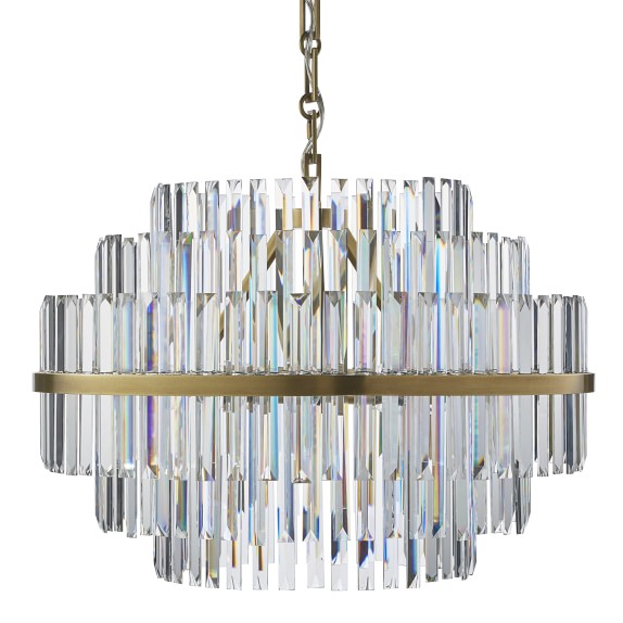 Chandeliers Williams Sonoma Vienna 22 Round Crystal Chandelier Antique Brass