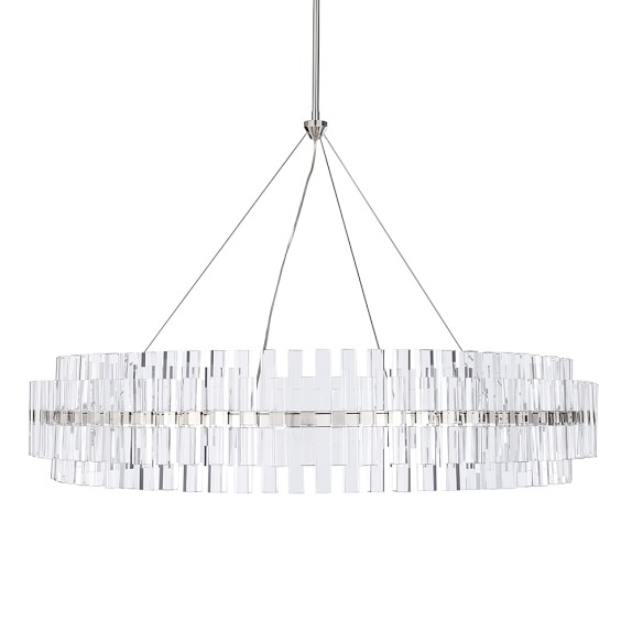Phoebe 48 Round Crystal Chandelier Polished Nickel Williams Sonoma Phoebe 48