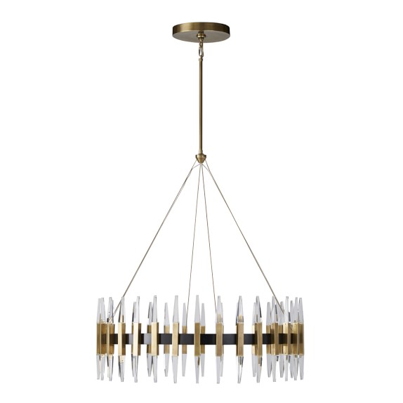 Oberon Crystal 40 Led Chandelier Antique Brass Williams Sonoma Oberon Crystal 40 Led Chandelier Antique Brass