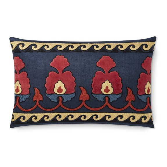 Daria Embroidered Lumbar Pillow Cover Navy Williams Sonoma Impressive Williams Sonoma Decorative Pillows Daria Embroidered Lumbar Pillow Cover Navy Williams Sonoma Impressive Williams Sonoma Decorative Pillows