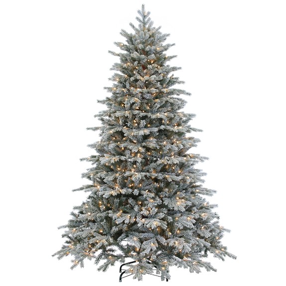 Faux Lighted Flocked Vermont Spruce Christmas Tree Faux Lighted Flocked Vermont Spruce Christmas Tree