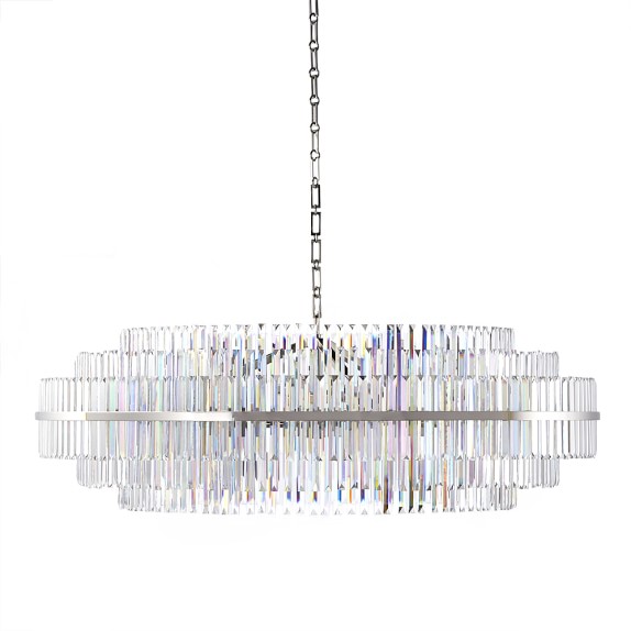 Vienna 48 Round Crystal Chandelier Polished Nickel Williams Sonoma Vienna 48