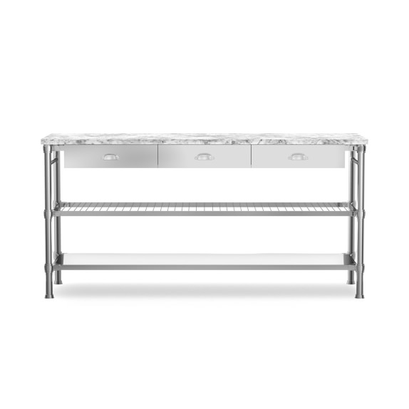 Modular Double Kitchen Island with Marble Top Williams Sonoma