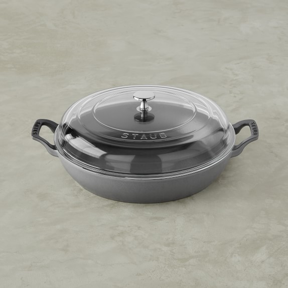 Staub CastIron Braiser with Glass Lid Williams Sonoma