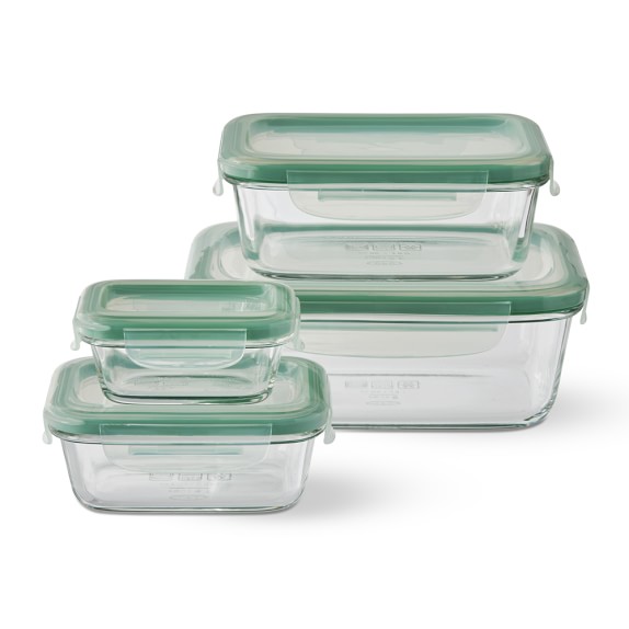 OXO 8Piece Smart Seal Glass Rectangle Container Williams Sonoma
