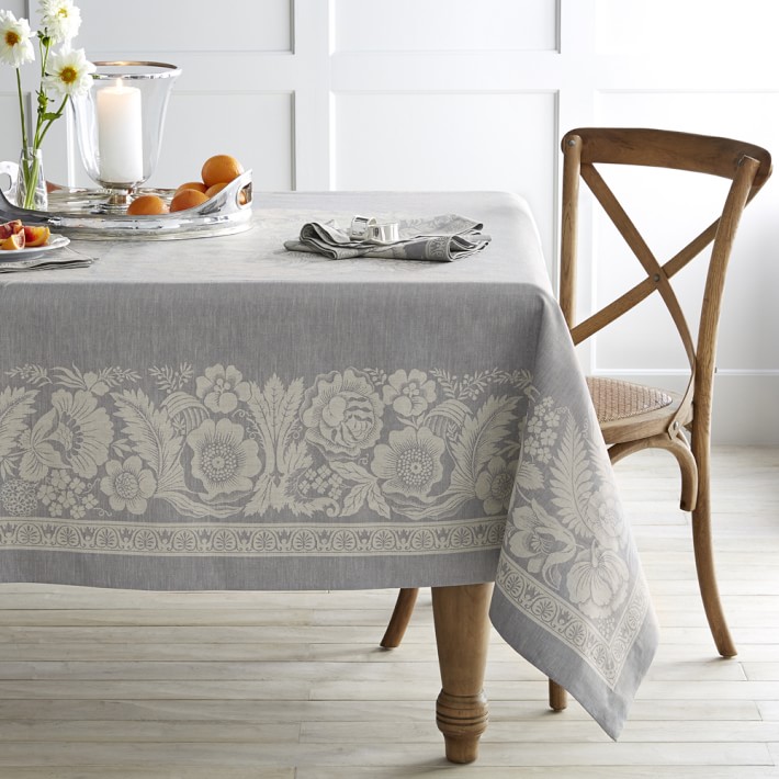 Vintage Fl Jacquard Tablecloth Williams Sonoma