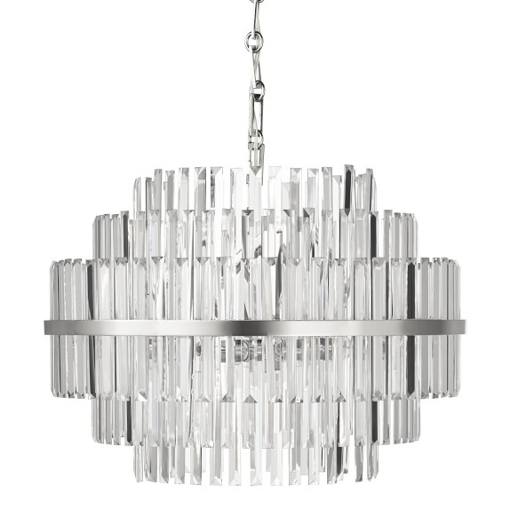 Dining Room Chandeliers Williams Sonoma Vienna 22 Round Crystal Chandelier Polished Nickel