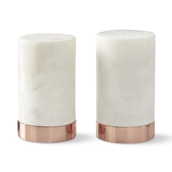 Marble and Copper Salt & Pepper Shakers Williams Sonoma