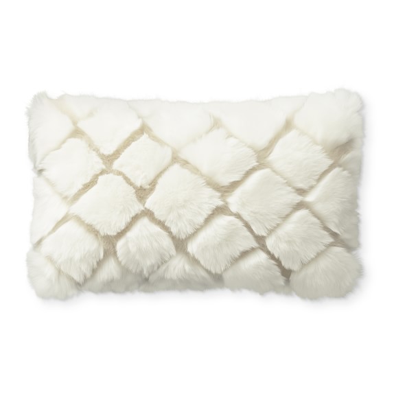 ivory lumbar pillow cream faux fur lumbar pillow cover ivory diamond wolf williams sonoma ivory lumbar pillow cream faux fur lumbar pillow cover ivory diamond wolf williams sonoma