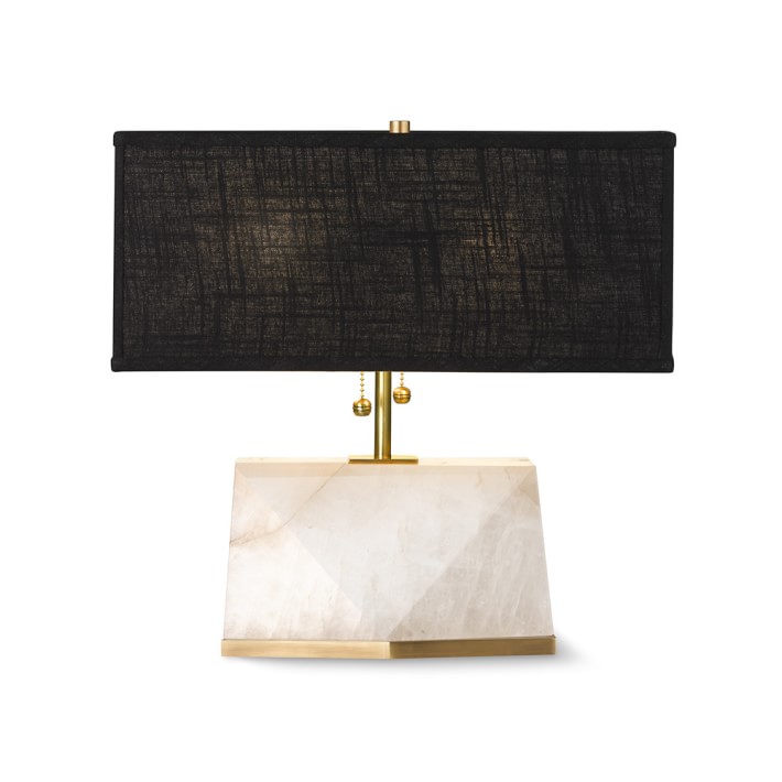 Short Cut Stone Table Lamp White Quartz Williams Sonoma