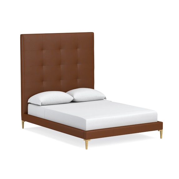 Brooklyn Tall Leather Bed & Headboard Williams Sonoma