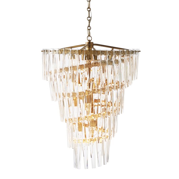 Crystal Spiral Chandelier, Brass Williams Sonoma