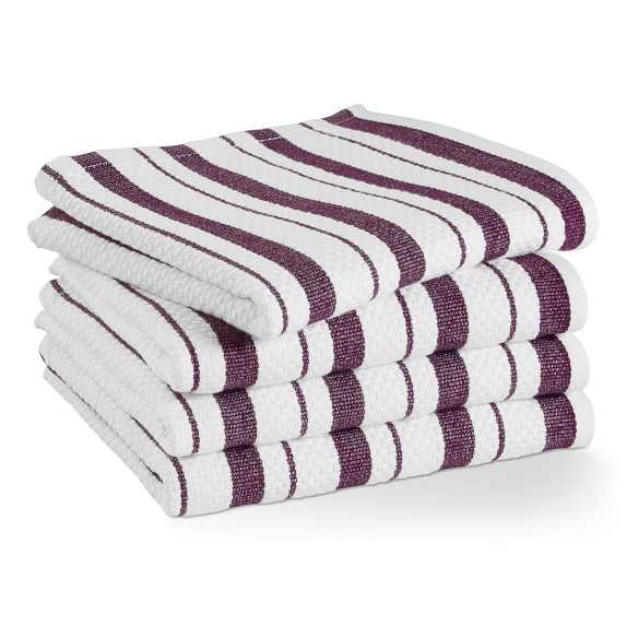 Williams Sonoma Clic Striped Towels Set Of 4 Williams Sonoma Clic Striped Towels Set Of 4 Aubergine Purple