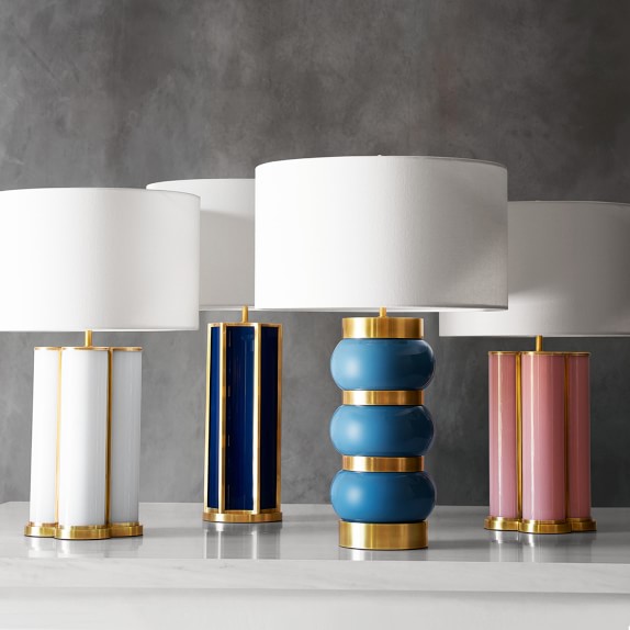 Stacked Colored Gl Table Lamp Dusty Blue Williams Sonoma Roll Over Image To Zoom