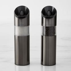 Salt Pepper Mills Williams Sonoma Trudeau Graviti Electric Salt Pepper Mill Set Gunmetal