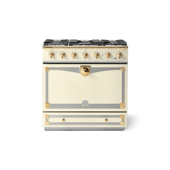 La Cornue Cornufé 90 Albertine Range Ivory Williams Sonoma La Cornue Cornufe 90 Albertine Ivory With Stainless Steel Polished Br