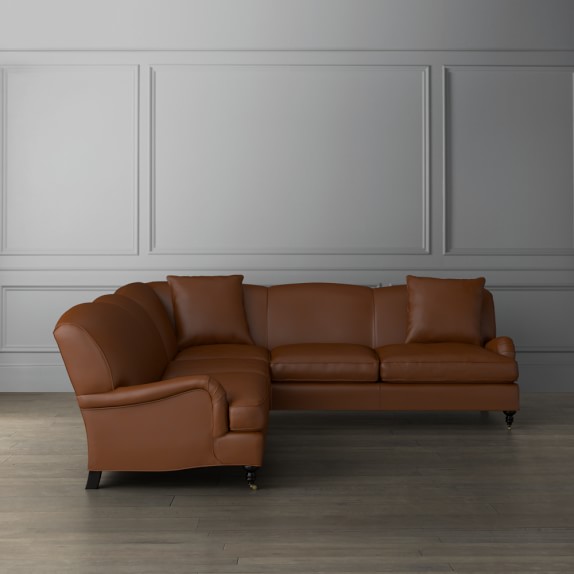 Bedford Leather 2 Piece L Shaped Sectional Left Williams Sonoma Bedford Leather 2 Piece L Shaped Sectional Left