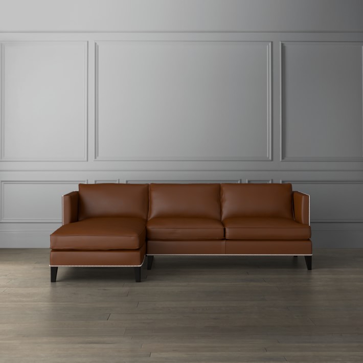 Hyde Leather Customizable Sectional Sofa Williams Sonoma