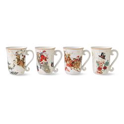 Coffee Cups Mug Sets Tea Saucers Williams Sonoma Twas The Night Mixed Mugs Set Of 4