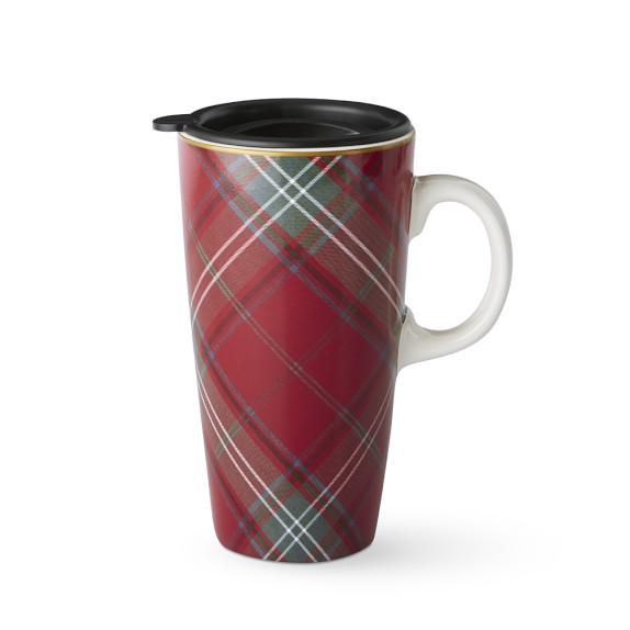 red plaid to go mug williams sonoma