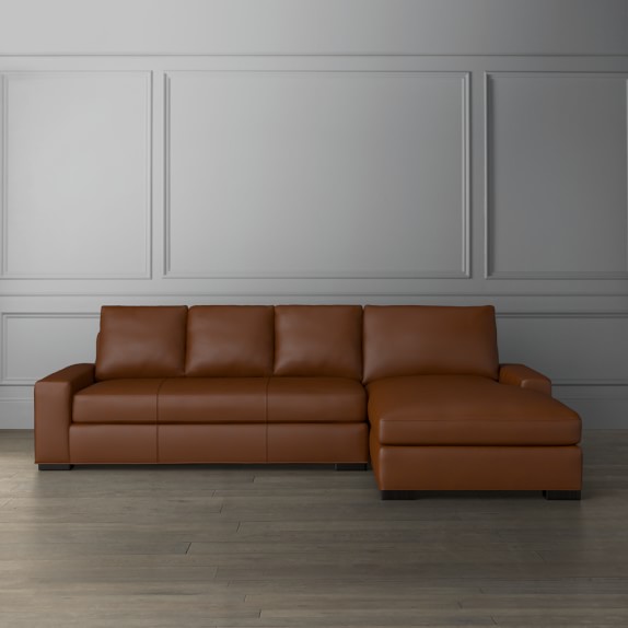 Robertson Leather 2Piece Chaise Sectional, Right Williams Sonoma