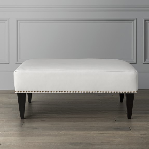 Ottomans Benches Williams Sonoma Fairfax Large Ottoman Tapered Leg With Smooth Top
