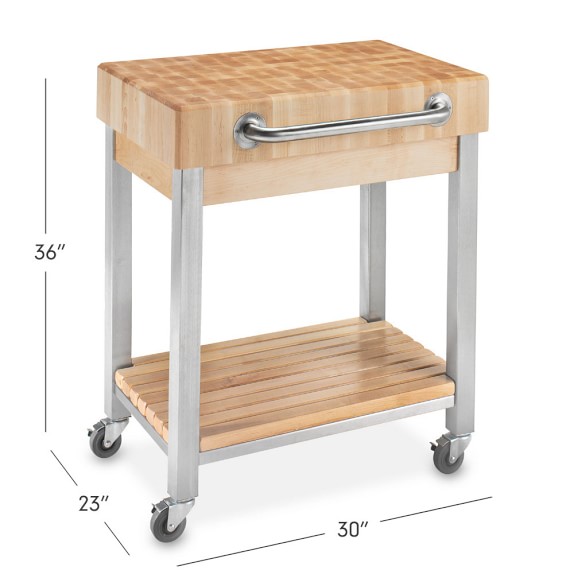 John Boos End Grain Butcher Block Clic Kitchen Cart Williams Sonoma Roll Over Image To Zoom