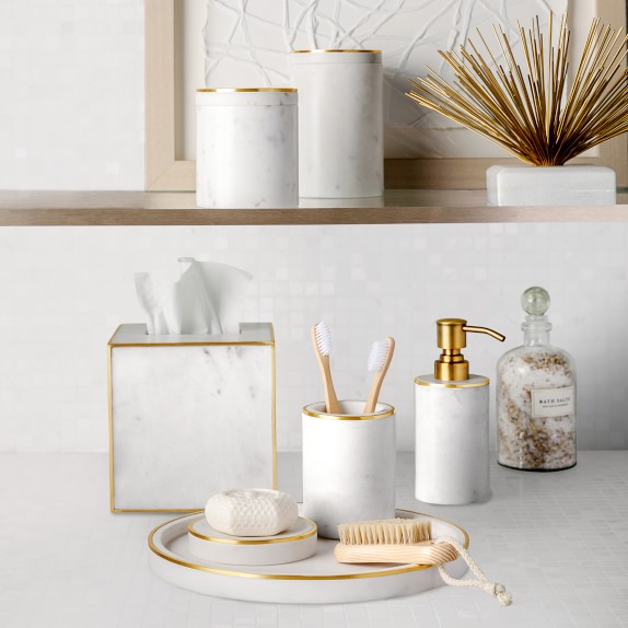 Marble and Brass Soap Dispenser Williams Sonoma