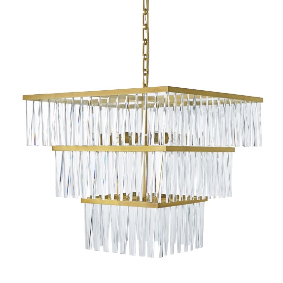 Chandeliers Williams Sonoma Ellis Square Crystal Chandelier