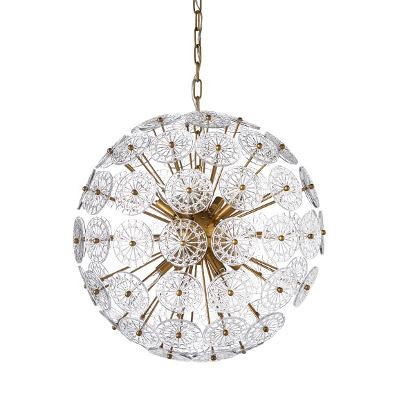 Siena Pressed Glass Globe Chandelier Brass Williams Sonoma Siena Pressed Glass Globe Chandelier Brass
