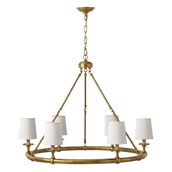 Devon 6 Light Chandelier Antique Br Williams Sonoma Devon 6 Light Chandelier With Shades Antique Br