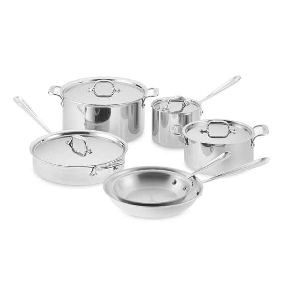 All Clad D3 Tri Ply Stainless Steel 10 Piece Cookware Set Williams All Clad D3 Tri Ply Stainless Steel 10 Piece Cookware Set