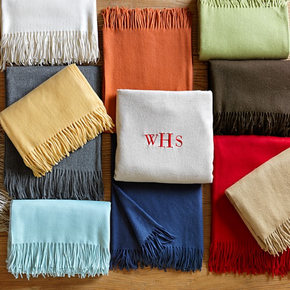 Solid Cashmere Throw, Chocolate Williams Sonoma