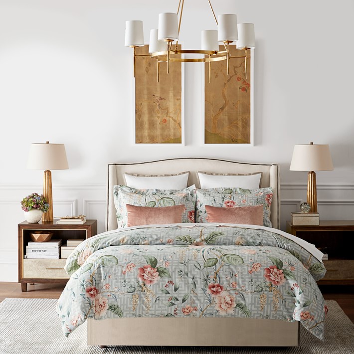 greek key bedding blue greek key floral printed bedding williams sonoma greek key bedding blue greek key floral printed bedding williams sonoma