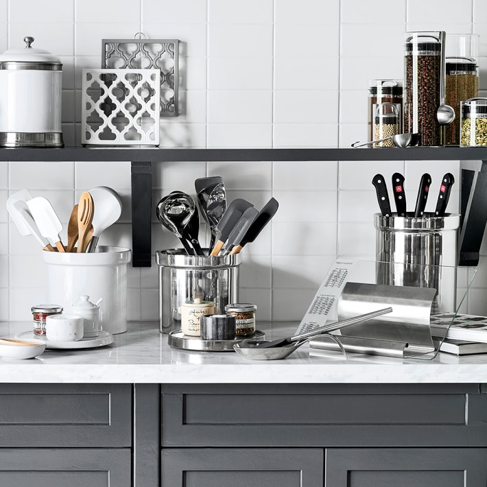Stainless Steel Partitioned Utensil Holder Williams Sonoma