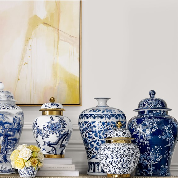 Blue White Ginger Jar Imperial Vase Williams Sonoma Blue White Ginger Jar Imperial Vase Saved View Larger Roll Over Image To Zoom