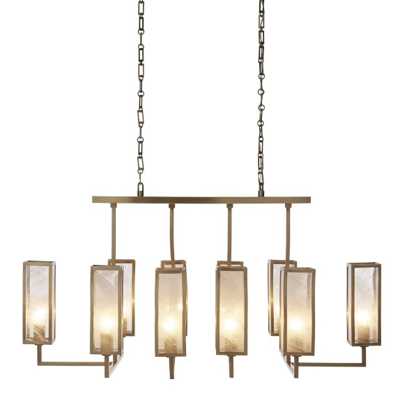 Vaughn Linear Chandelier, Antique Brass Williams Sonoma