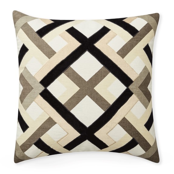 Trellis Geo Pillow Cover, Black Williams Sonoma
