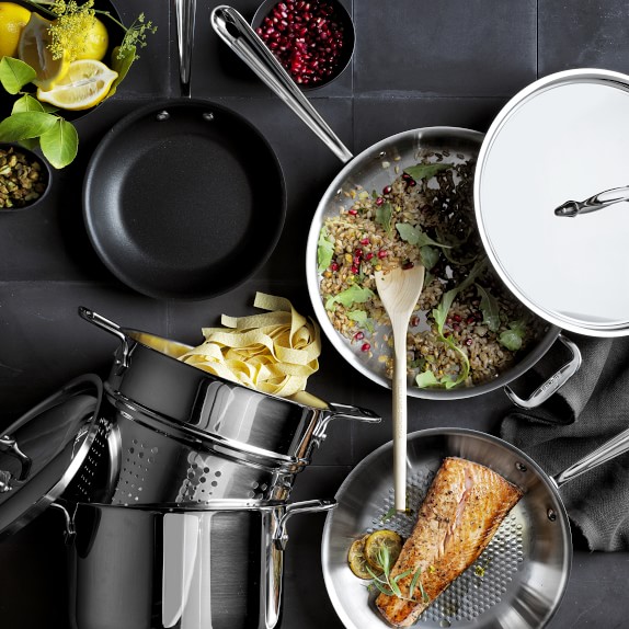 All Clad Stainless Steel 7 Piece Healthy Cookware Set Williams Sonoma All Clad Stainless Steel 7 Piece Healthy Cookware Set