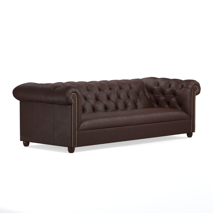 Bond Chesterfield Leather Sofa Williams Sonoma