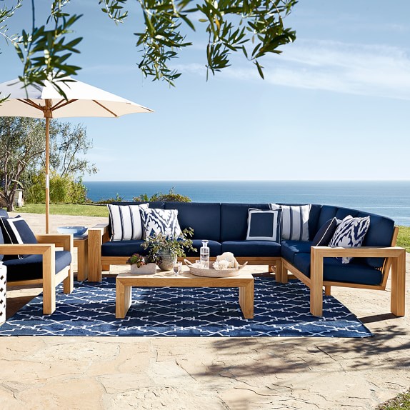 blue outdoor sectional upholstered larnaca outdoor teak customizable sectional williams sonoma blue outdoor sectional upholstered larnaca outdoor teak customizable sectional williams sonoma