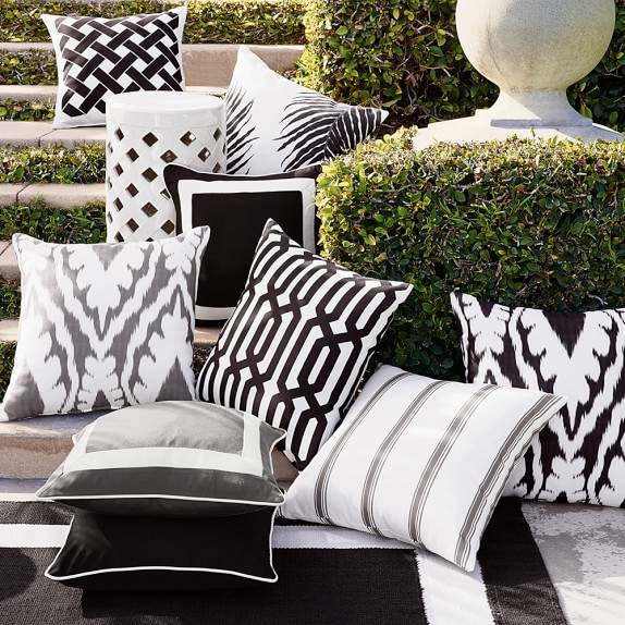 outdoor printed salinas stripe pillow grey williams sonoma