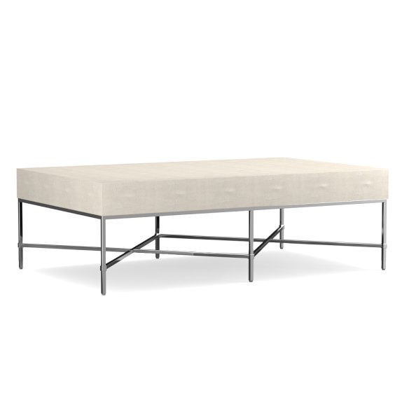Faux Shagreen Coffee Table, Cream | Williams Sonoma
