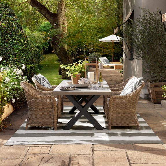 Patio Stripe Indoor/Outdoor Rug, Grey Roll Over Image to Zoom - Patio Stripe Indoor/Outdoor Rug, Grey
