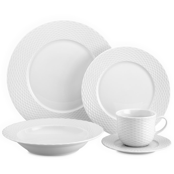 Pillivuyt Basketweave Porcelain Dinnerware Collection Williams Sonoma